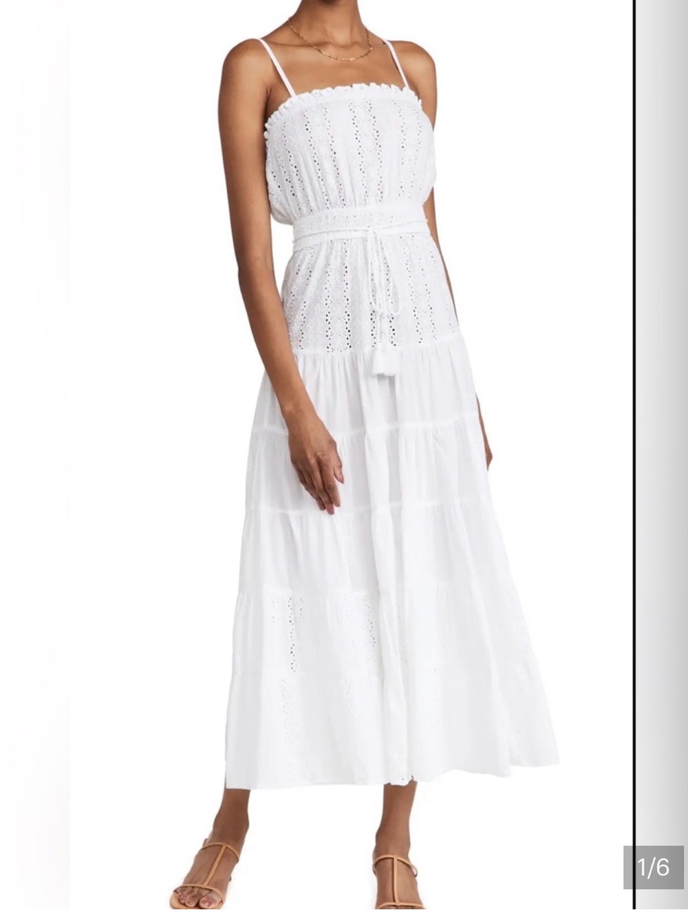 White Eyelet Maxi dress - play lucila